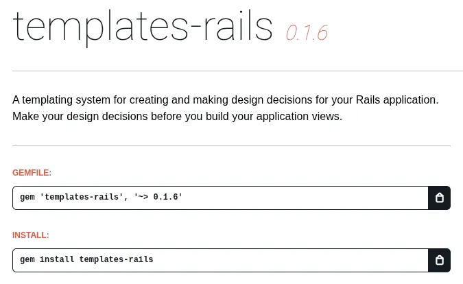 Templates Rails